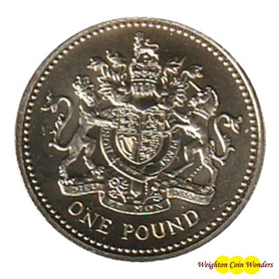 1998 £1 Coin - Royal Arms - Click Image to Close